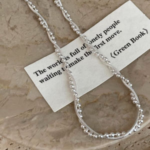 925 Sterling Silver Double Layer Bead Snake bone Chain Necklace for Women Girl Korean Simple Jewelry Gift Dropshipping