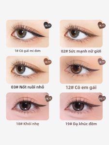 FLORTTE | Bút kẻ mắt màu đậm không lem cho người mới bắt đầu