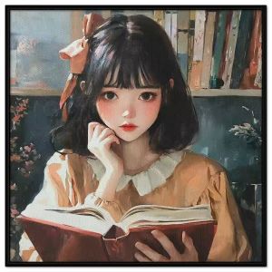 Tranh vẽ góc học tập. Tranh treo tường dán tường sơn dầu tranh trí canvas. CGI-1428