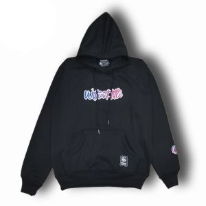 Tiabie Sweater Hoodie Hitam Tangan Panjang Sablon Dtf Oversize Pria Wanita Bahan Fleece Tebal
