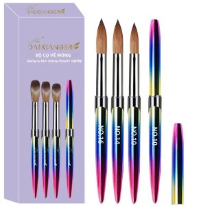 Bộ 3 Cọ Vẽ Móng Acrylic Chuyên Nghiệp Kích Thước 10/14/16 Cọ Bột Nylon Dùng Cho Nối Móng & Tạo Hình 3D