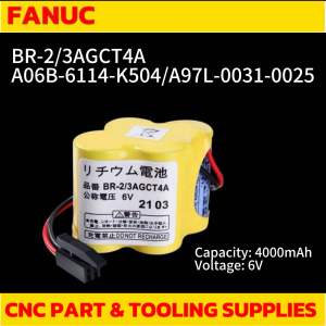 FANUC SERVO AMPLIFIER BACKUP BATTERY BR-2/3AGCT4A 6V (A06B-6114-K504/A97L-0031-0025)