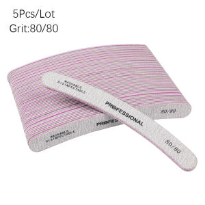 5/10Pcs Curved Banana Nail File Professional Buffer Block 80/100/180 Grit Nail Sand Buffer for Acrylic Nails Salon Manicure