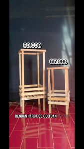 Pot Tinggi Kayu Jati Oven Ukuran S+M