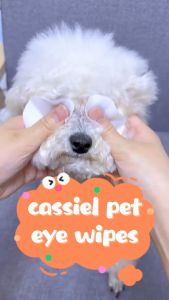 Cassiel Pet Eye Wipes 100pcs Hypoallergenic Clean Tear Stains pH Balanced Tisu Mata Kucing/Anjing
