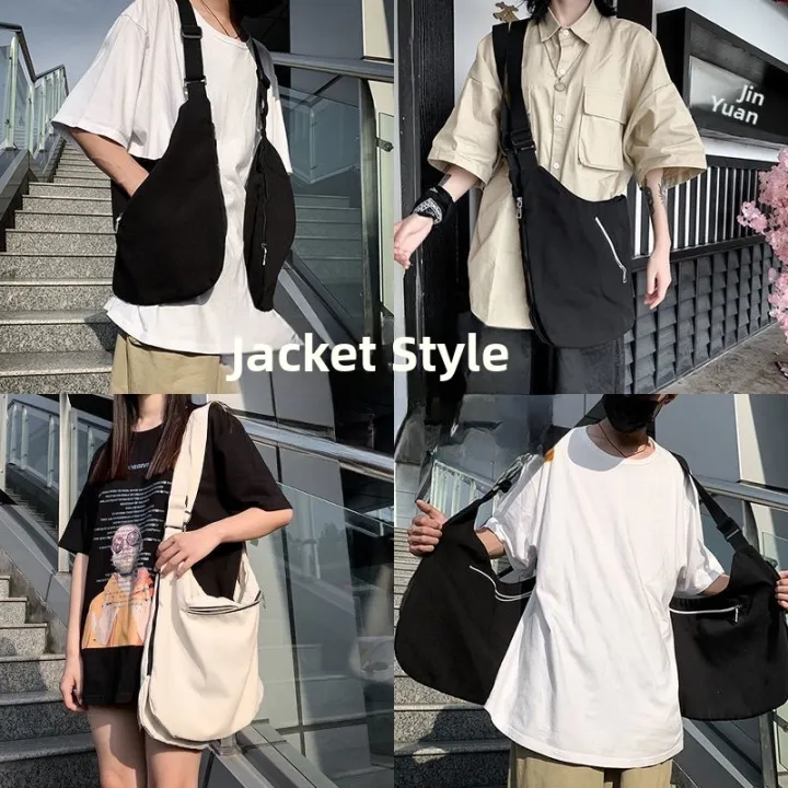 Street%20Style%20Single%20Shoulder%20Crossbody%20Workwear%20Hip%20Hop%20Vest%20Three-Way%20Bag%20Canvas%20Material%20Zipper%20Closure%20Pure%20Color%20-%20Image%202