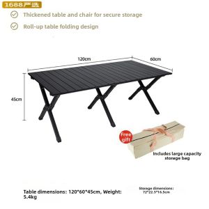 LINSI | Folding Aluminum Egg Roll Camping Table