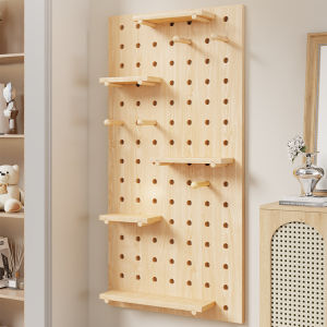 XIXIANGZI | Entryway Wall Mounted Pegboard Shelf Organizer Wooden Multi-use Display Board