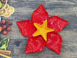 Set đĩa sứ kiểu đĩa sò ngôi sao - Bộ đĩa sứ men màu bày thức ăn đẹp mắt - Gốm sứ Bát tràng