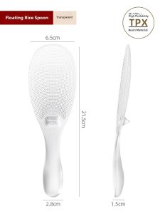 Stainless Steel Non-Stick Rice Spoon with Stand Electric Rice Cooker Serving Spoon Household Rice Shovel Transparent High-Temperature Resistant Not Deformable