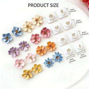 8Pcs Mini Flower Leaf Polymer Clay Cutters PLA Molds for DIY Jewelry Earrings Making Stamping Embossing Craft Cutting Tools