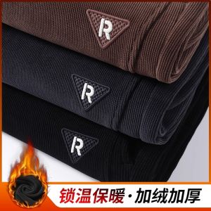 Thickened Fleece Lined Loose Fit Cargo Pants for Men Winter Warm Casual Trousers Thickened Cold Proof Loose Cuffed Leisure Pants