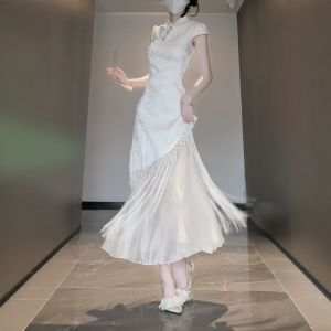 New Chinese Style Fairy Skirt Dress Slimming Improved Cheongsam Gown Soft Elegant High-End Sensation Beautiful Summer Dress