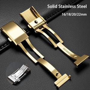 16/18/20/22mm 316L Solid Stainless Steel Gold Watch Band Buckle for Seiko Strap Double Lock Safety Clasp for Water Ghost Diver
