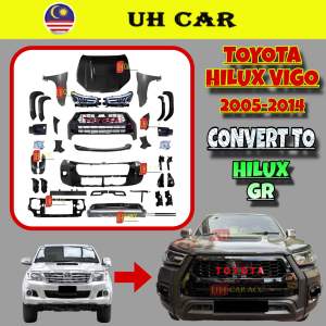 (GR BUMPER) Toyota Hilux Vigo 2005-2014 Convert To Rogue GR Front Bumper Bonnet Fender Arch Head Lamp Headlamp