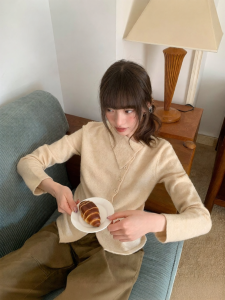 NIHAOKANONG | Áo Cardigan Knit Đai Nịt Cổ Xéo Thiết Kế Tinh Tế