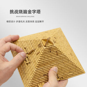 Pyramid Puzzle Storage Box Level Ten Hell Difficulty High IQ Brainy Puzzle Educational Toys for Boys Gift