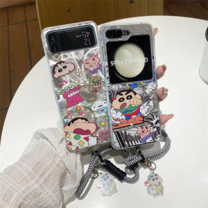 Kochava Anime Crayon Shinchan Flip Cover for Samsung ZFlip7 Foldable Screen Protection Case Anti-Fall Full Protection Cute Cartoon