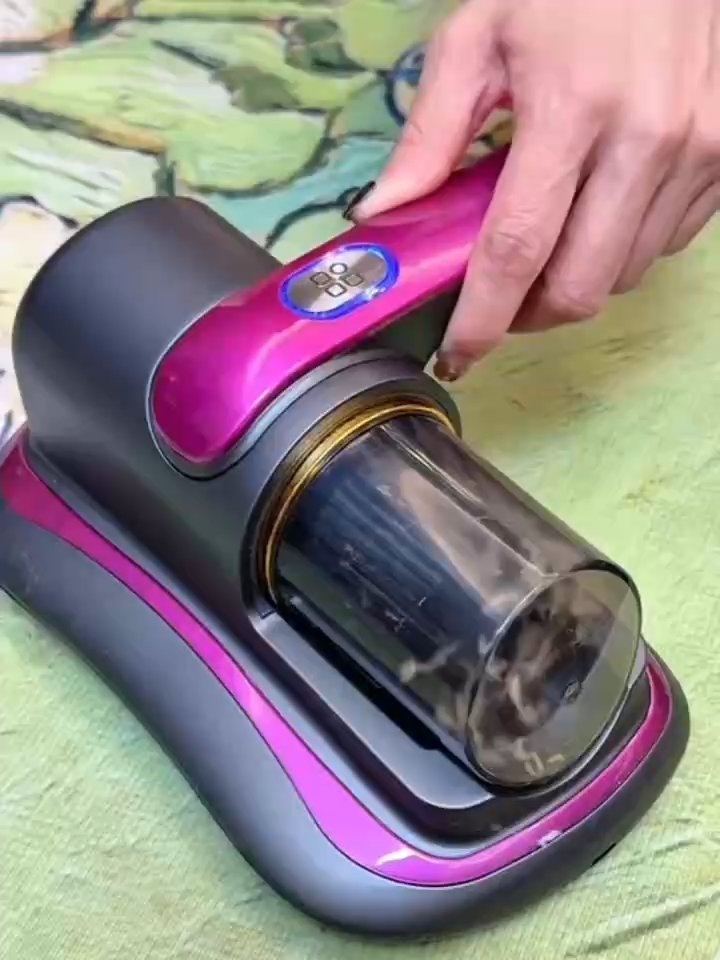SEESAYES Cordless Mattress Vacuum Cleaner with 80000Pa Strong Suction UV-C Light for Dust Mite Removal Washable HEPA Filter Deep Clean Beds Sofas