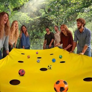 Team Building Game Set Throw Ball on Cave Mat 198.12x144.78 Cm Includes 6 Randomly Colored Balls in 3 Colors Perfect for Work