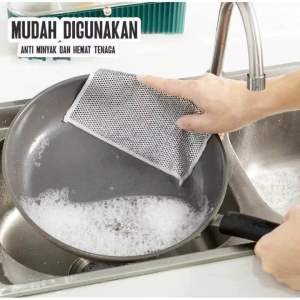 5 Pcs Kain Lap Dapur Kawat Serbaguna – Pembersih Panci & Piring Kain Cuci Piring Anti Noda
