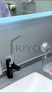 KIYO Rak Gantung Kamar Mandi Dapur Tempel Model Putar Bisa Lepas / Rak Serbaguna Sabun Bumbu Dapur Akrilik Bahan Kualitas Tinggi Estetik Model Glester Waterproof