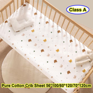 เปลผ้าปูที่นอนพอดีผ้าคอตตอนใหม่ผ้าปูที่นอนผ้าคลุมฟูกเตียงเด็กทารกอุปกรณ์ป้องกันเตียงการ์ตูน