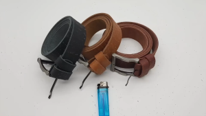 Thắt lưng da bò thô  DHM-536 | Khoá kim chì màu xám tro thời trang | Bảo hành 12 tháng