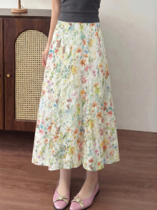 Slim Fit Floral Print High Waist Skirt
