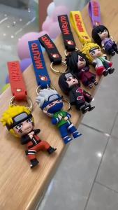 Bandai | Naruto Shippuden keychain set 3D silicone figure key ring Uzumaki Naruto Uchiha Itachi Kakashi Madara bag pendant anime fan gif