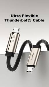 Hagibis TBT5 Cable Super Soft USB C Cable 120Gbps Bandwidth Boost 240W Charging 16K/8K Video Compatible with Thunderbolt 4