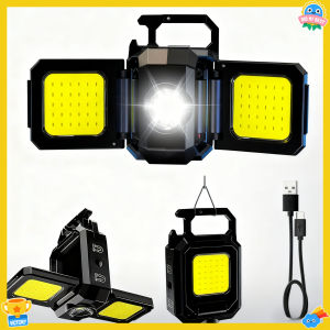 Bright COB Keychain FlashlightRechargeable Mini Work Light Magnetic Portable Pocket Lamp for Camping Fishing Hiking Emergency