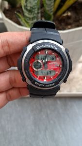 Đồng hồ nam Casio G-Shoc G.300 mặt đỏ thể thao chạy pin hàng Si