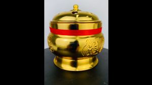 YMS 3D浮雕金龙 高级合金檀香炉 (不易生锈 不掉色) 金炉 香薰炉 拜神香炉 财源广进 Alloy Dragon Gold Incense Burner