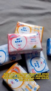 MY BABY Bar Soap || Sabun Bayi || Sabun Mandi || All Varian Pink Kuning Biru || Sabun Bayi Melembabkan Kulit Anak dengan Wangi Buah & Bunga