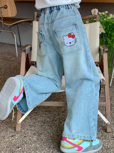 ZIRUIBABA | Little Girl Denim Pants Straight Loose Trouser