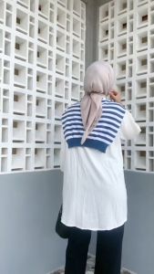 SYAL RAJUT DEPAN WANITA / SYAL MOTIF GARIS - GARIS ALA KOREAN