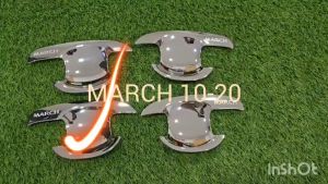 เบ้าประตู เบ้ากันรอย ชุปโครเมี่ยม 4 ชิ้น นิสสัน มาร์ช NISSAN MARCH 2010 2011 2012 2013 2014 2015 2016 2017 2018 2019 2020 2021 2022 2023 ใส่ร่วมกันได้ทุกปี ทุกโฉม R