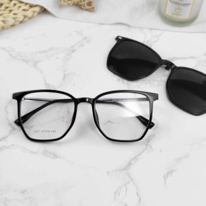 Viendo Kacamata Clip On Minus Pria Cowok Wanita Hitam Photocromic UV400 Elastik TR90 Frame AntiBlueray Silau Sinar Fashion Komputer HP Kaca Mata Optik Anti Radiasi Bluecromic Polarized