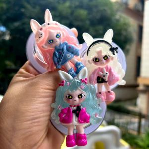 Noctilucent Cartoon Girl Magnetic Holder For Magsafe Universal Smart Tok For iPhone Grip Tok Foldable Finger Socket