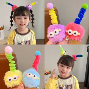 1 Pcs Sweet Girls Funny Big-Eyes Hair Clip Funny Hair Accessories Cute Plush Bangs Duckbill Hairpin (Blue/Yellow/Pink/Purple)