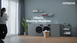 Hitachi ฮิตาชิ เครื่องซักผ้าฝาหน้า 10 กก. Front Loading-Washing Machine รุ่น BD-100XFVEADM