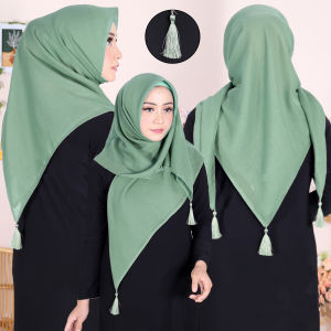 Hijab Segiempat Paris Jadul Tassel Warna terlengkap Jilbab Anti baday kerudung Anti Meleyot Terbaru