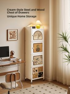 MR ART | Vintage Style Dust-Proof Movable Bookcase