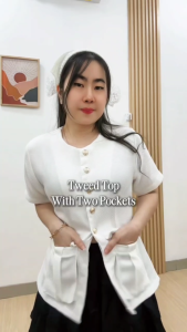 AUVESION Pauline Tweed Top 6339 | Blouse Atasan Wanita