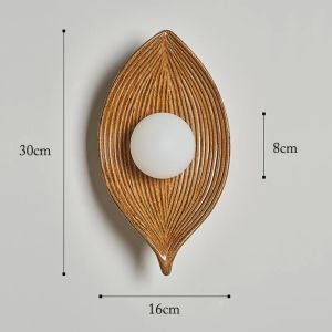 JOYINLED Leaf Resin Wall Lamps LED Wall Sconces Bedroom Living Room Corridor Wall Lights Indoor Bedside Lamp for Home Decor