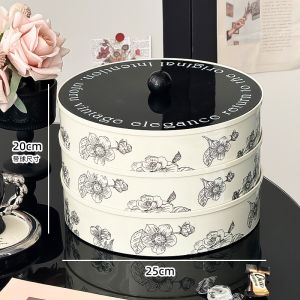 Luxury Dry Fruit Plate for Living Room Coffee Table Candy Snack Nut Grid Placement Box Peanut Sunflower Seed Storage Container