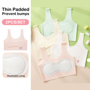 Kuchar liền mạch đào tạo Áo ngực cho cô gái 8-12y VEST-phong cách Tuổi Teen đồ lót mềm ánh sáng Áo ngực thể thao với cố định Padding