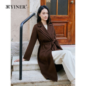 Double Layered Collar Belted Double Face Wool Coat