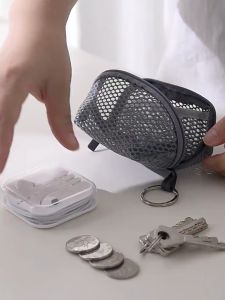 New Multifunction mesh bag coin bag key bag beauty egg dustproof portable storage makeup storage mini cosmetic